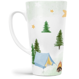 Fotohrnček latte veľký - originálny darček - Watercolor camping